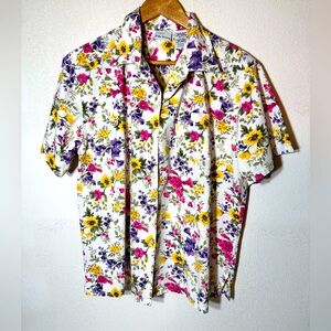 Bobbie Brooks Vintage Button Down Shirt Floral Ladies XL 16/18